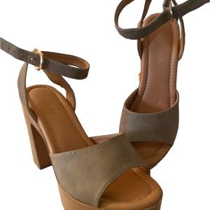 Bella Marie Taupe Platform Heels